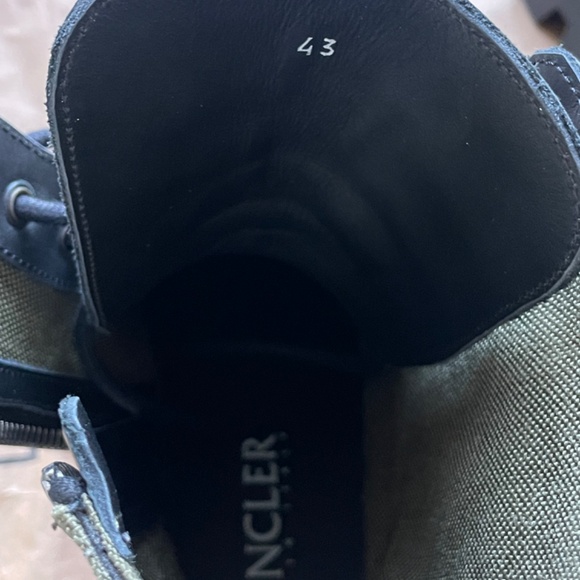 Moncler 10US/43 Military Green Konture Leather Cordura Combat Pocket Ankle Boots - Picture 7 of 11